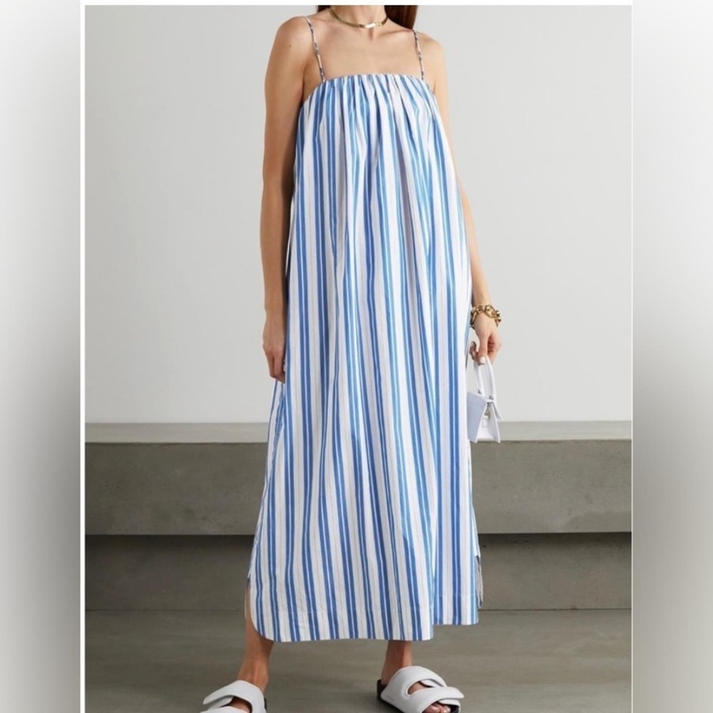 GANNI
Striped organic cotton-poplin maxi dress